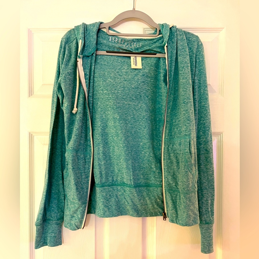 Aeropostale Green Mint Zip Up Jacket with Hood